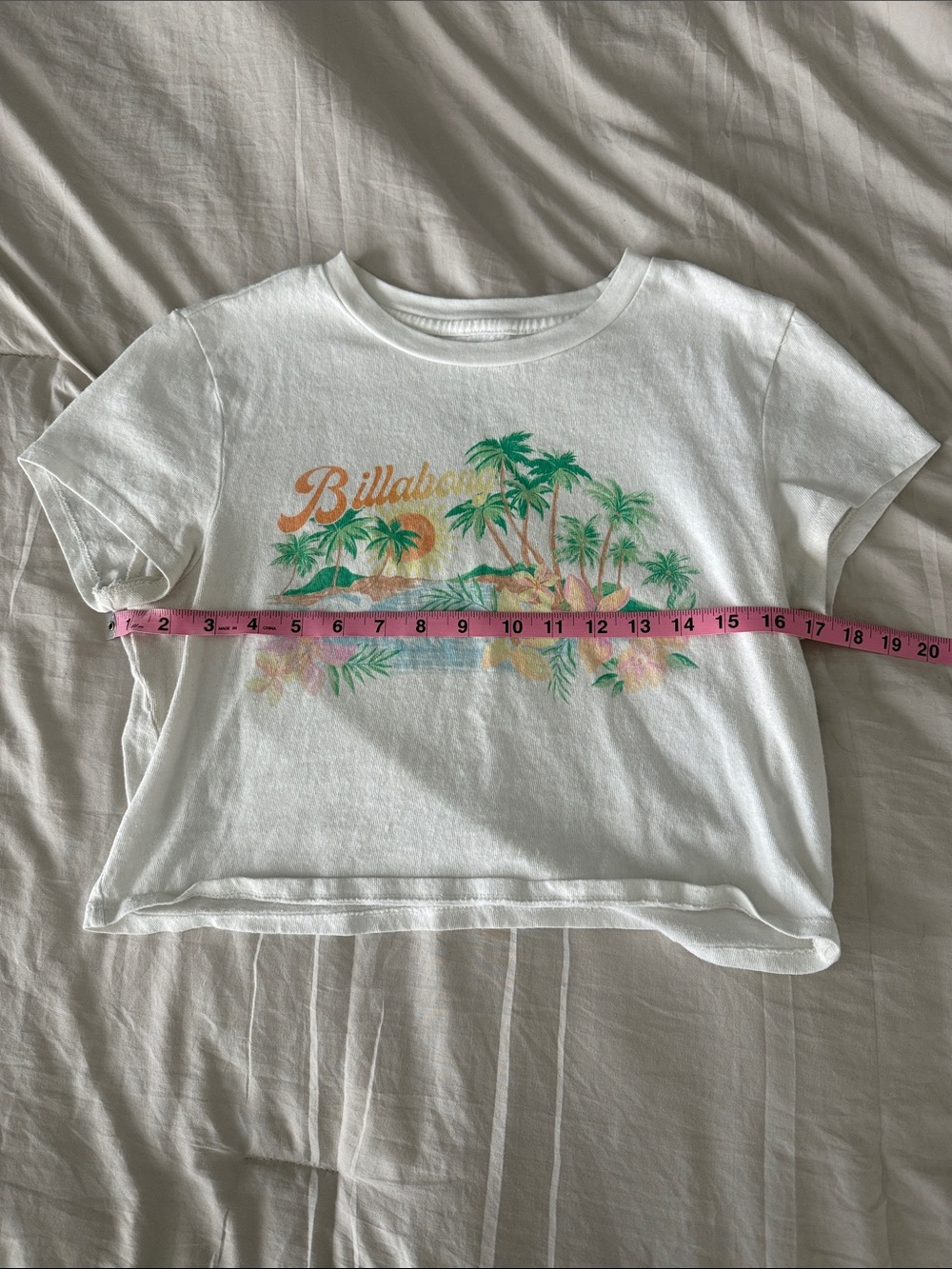 Billabong White Tropical Palm Short Sleeve Tee